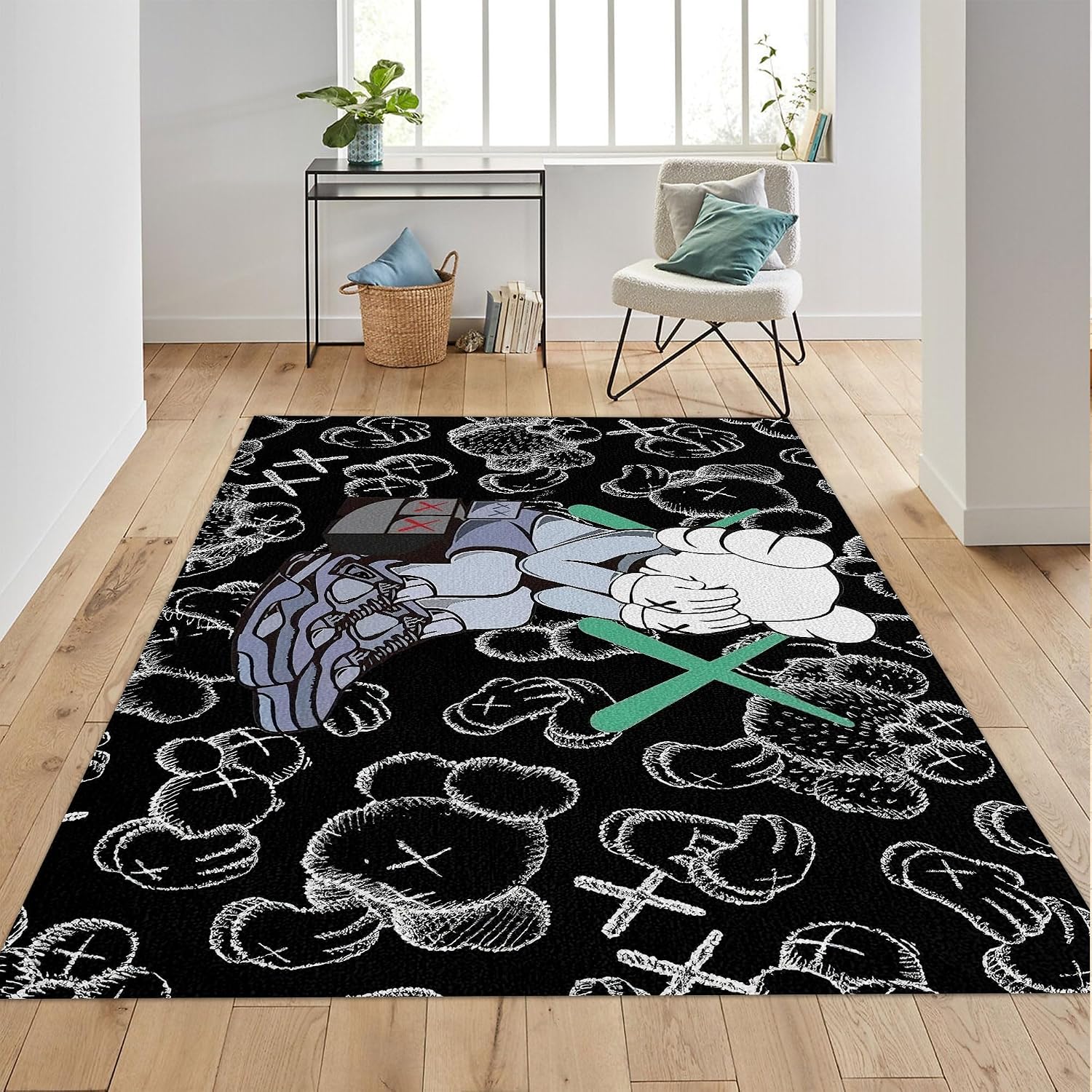 Hypebeast Area Rug Cartoon Character Pattern Rug 3D Digital Print Carpet Cool Hypebeast Room Decor Rugs Modern Graffiti Art Pop Rug for Living Room Bedroom Playroom Entrance Non-Slip Floor Mat 3' x 4' - Image 4