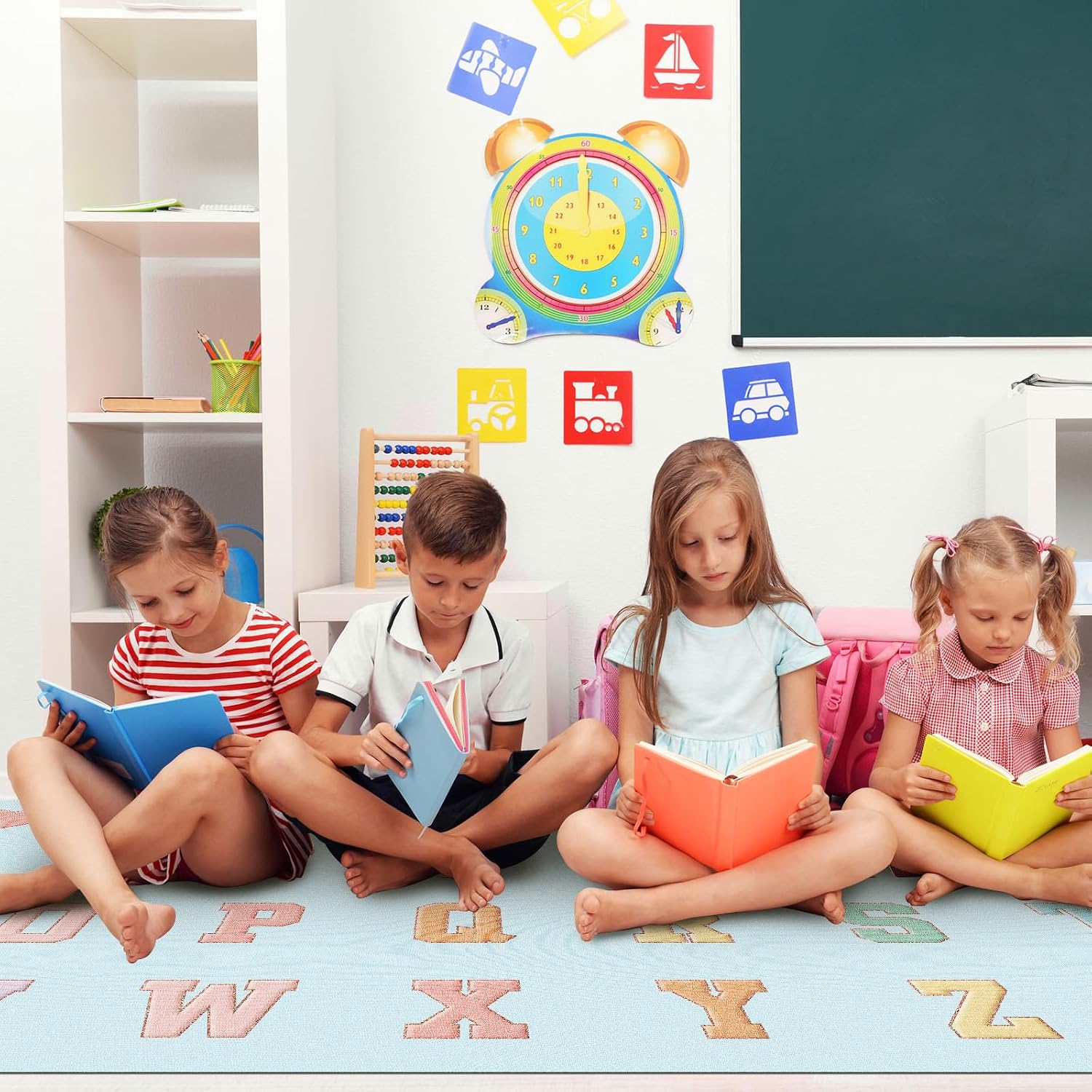 5 x 7.5ft Large Classroom Rug for Back to School Kindergarten Preschool Decor Educational Alphabet Carpet Rug Playful School Mat for Playroom Teaching - Image 6