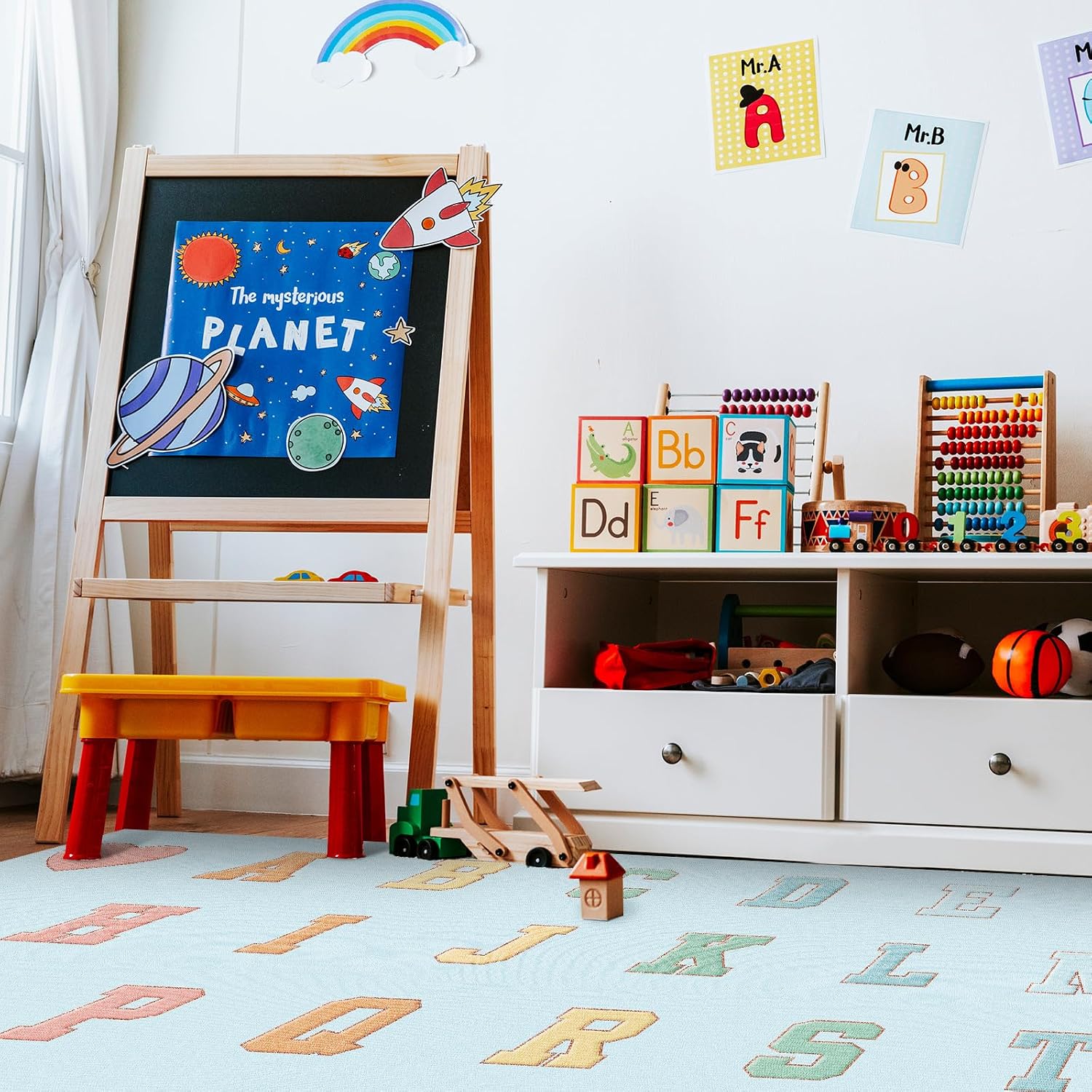 5 x 7.5ft Large Classroom Rug for Back to School Kindergarten Preschool Decor Educational Alphabet Carpet Rug Playful School Mat for Playroom Teaching - Image 7