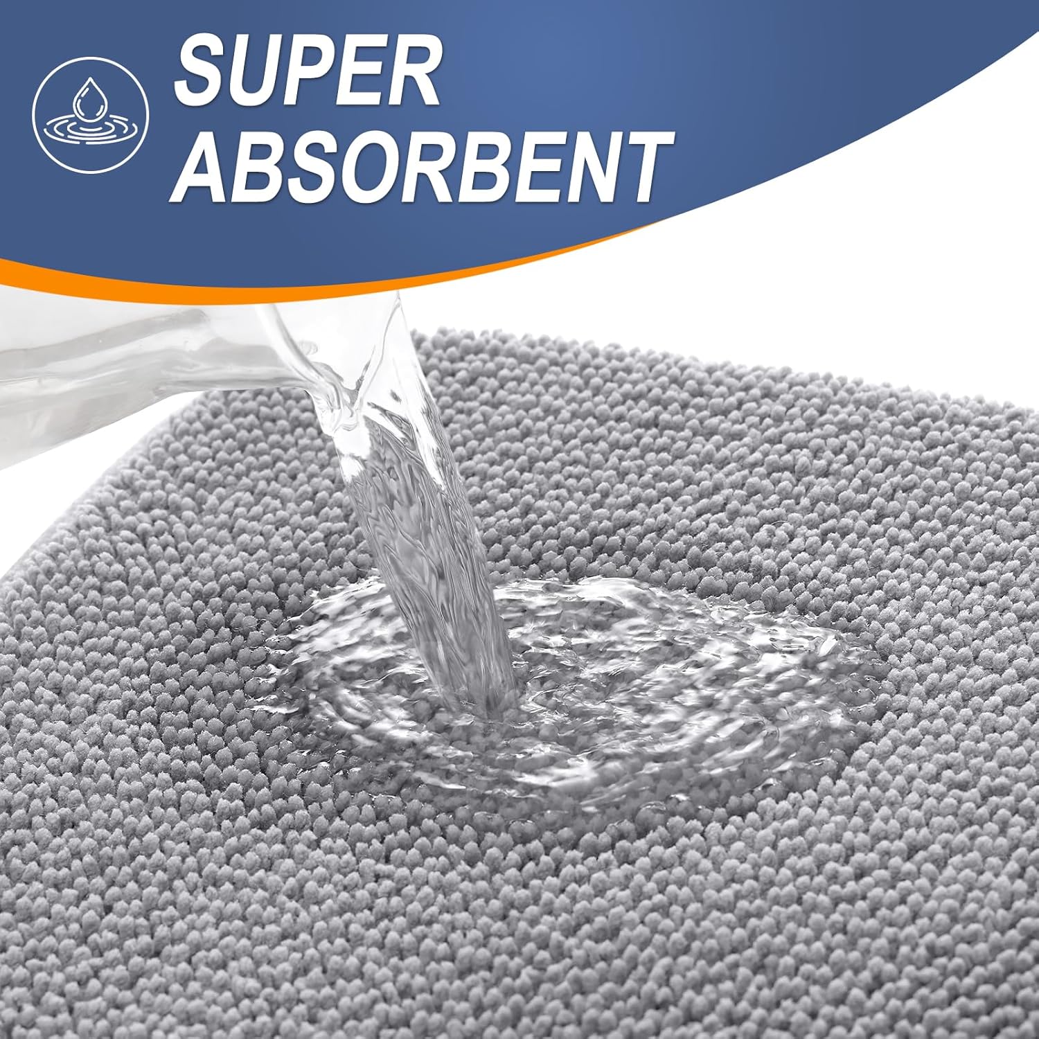 OLANLY Thick Memory Foam Bathroom Rugs 30x20, Soft Absorbent Bath Mat, Grey | Quick Dry Bath Rugs, Non-Slip Carpet, Machine Washable Mats for Bathroom Floor, Tub and Shower, Home Decor Accessories - Image 3