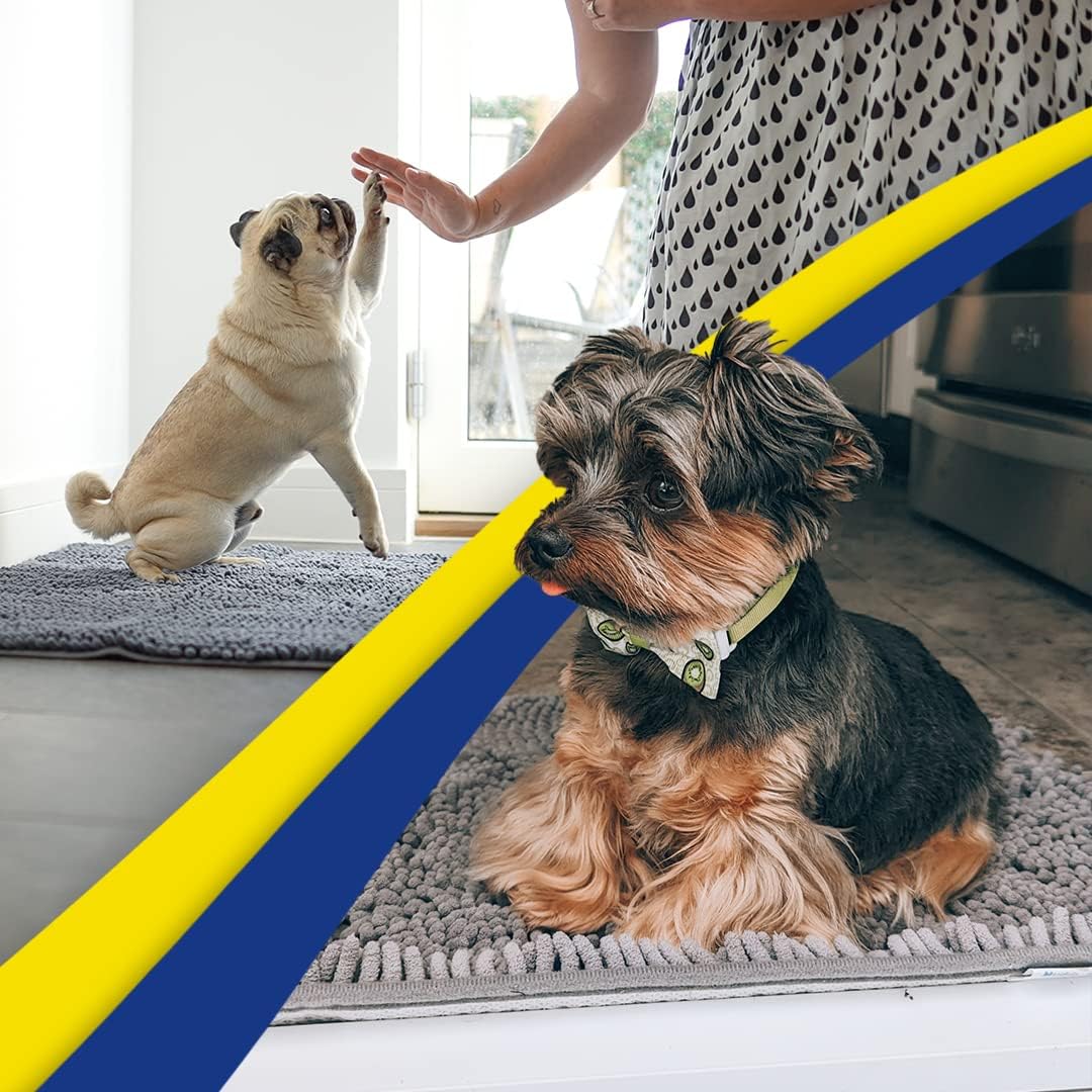 Muddy Mat® | Super Water Absorbent Door Mat Indoor, Microfiber Quick Dry Chenille Entryway Rug, Slip Resistant Front Door Mat, Indoor Mats for Entryway, Machine Washable Pet Rug, Grey 28"x18" - Image 6